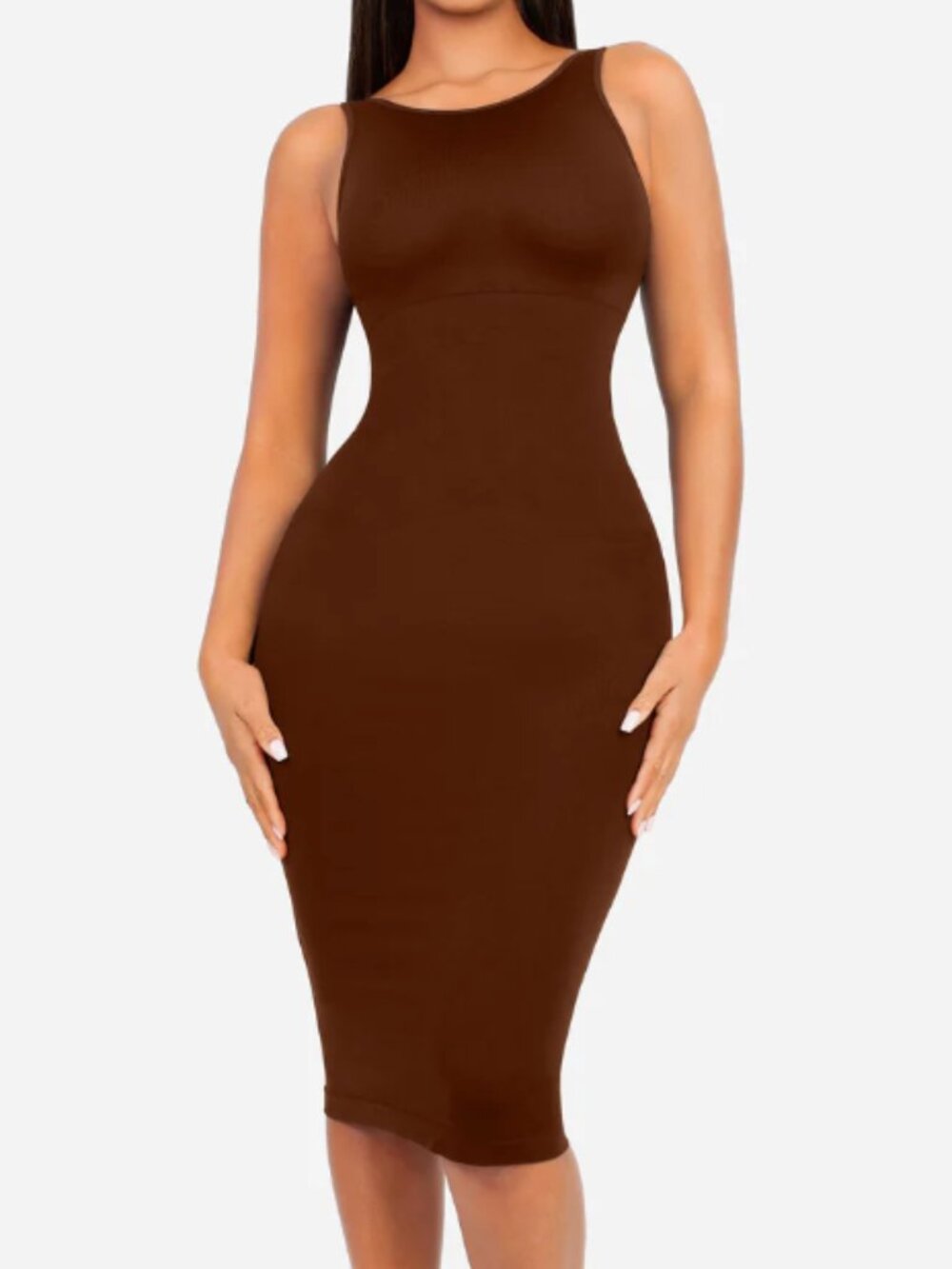NWT FEELINGIRL Seamless Eco-Friendly Slimming U-Back Shaper Dress & Built-In Bra - Picture 2 of 14